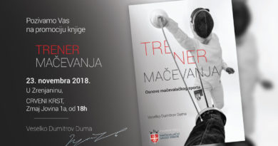 PETAK 23. NOVEMBAR: Predstavljanje knjige čuvenog mačevalačkog trenera PETAK 23. NOVEMBAR: Predstavljanje knjige čuvenog mačevalačkog trenera